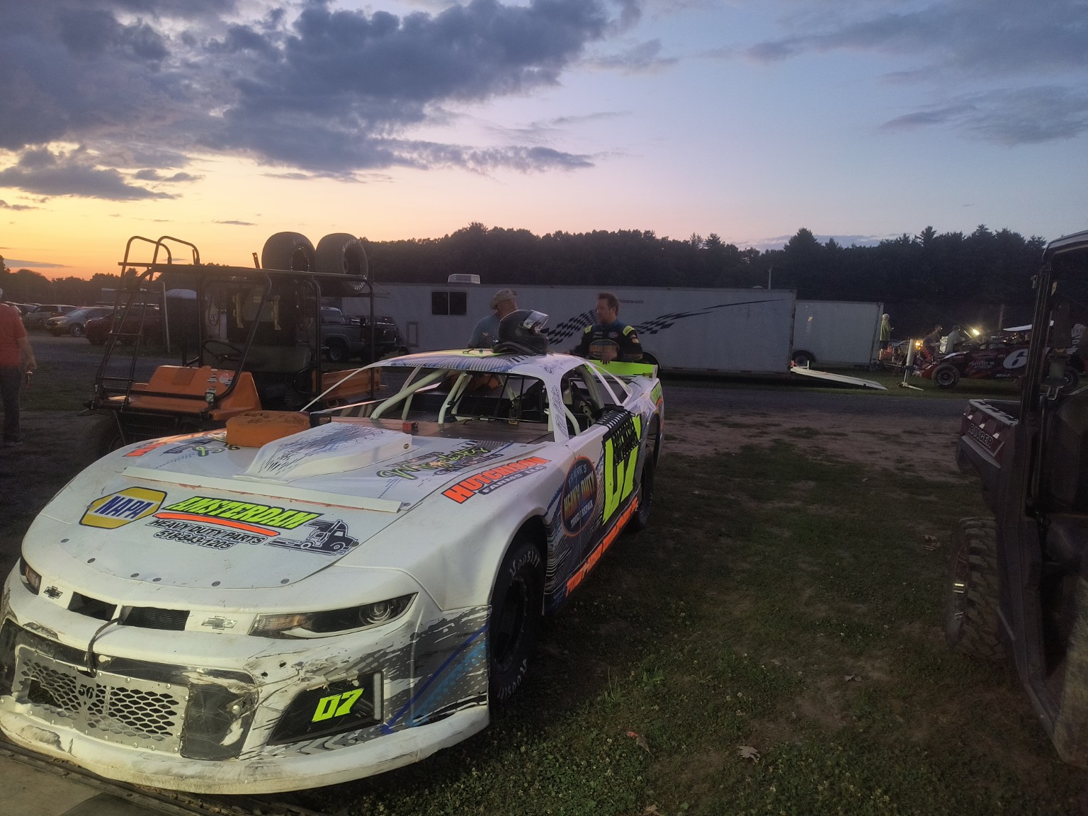 Chucky's number 07 in the pits