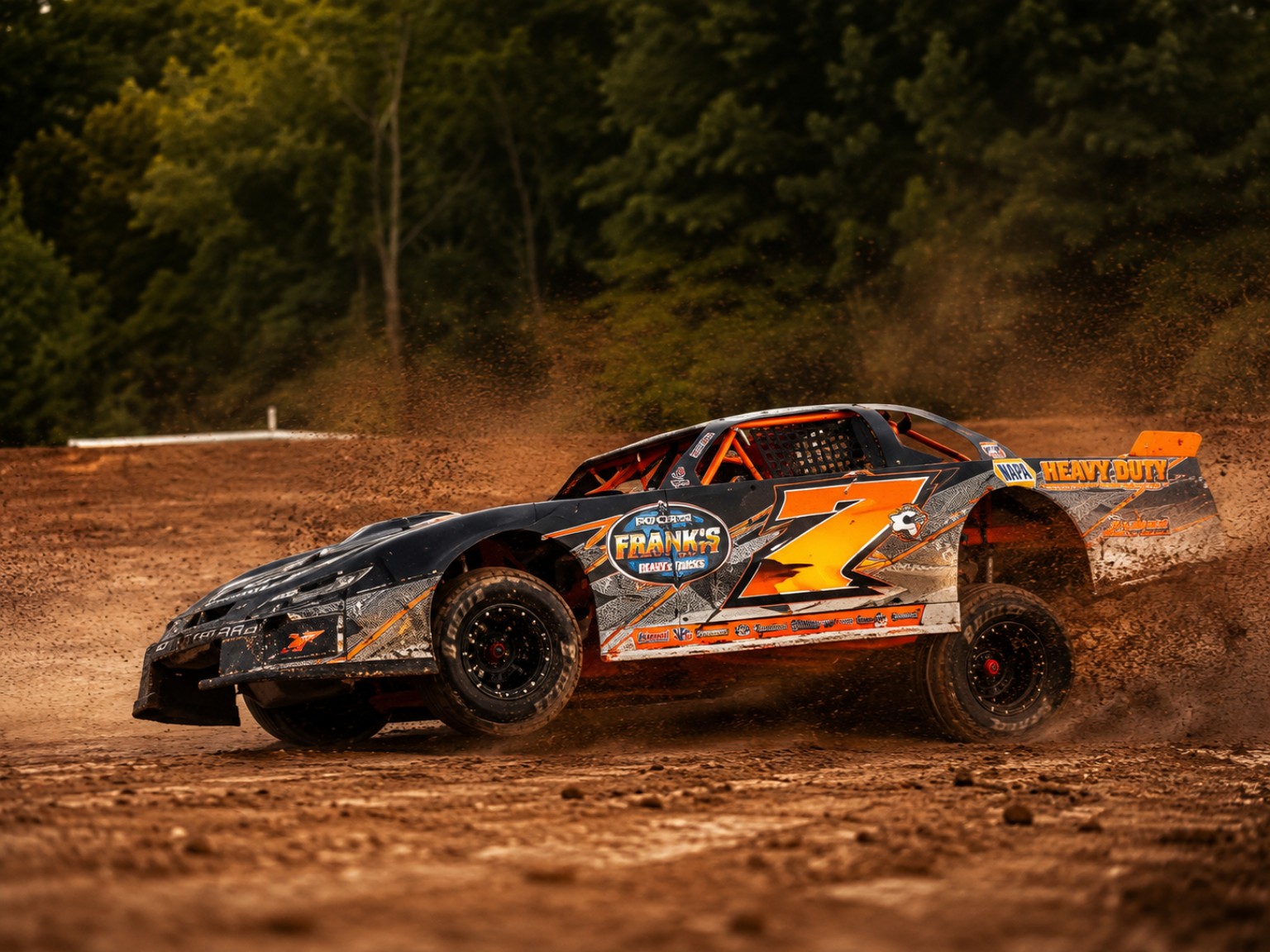Caden's number 7 in dirt track action