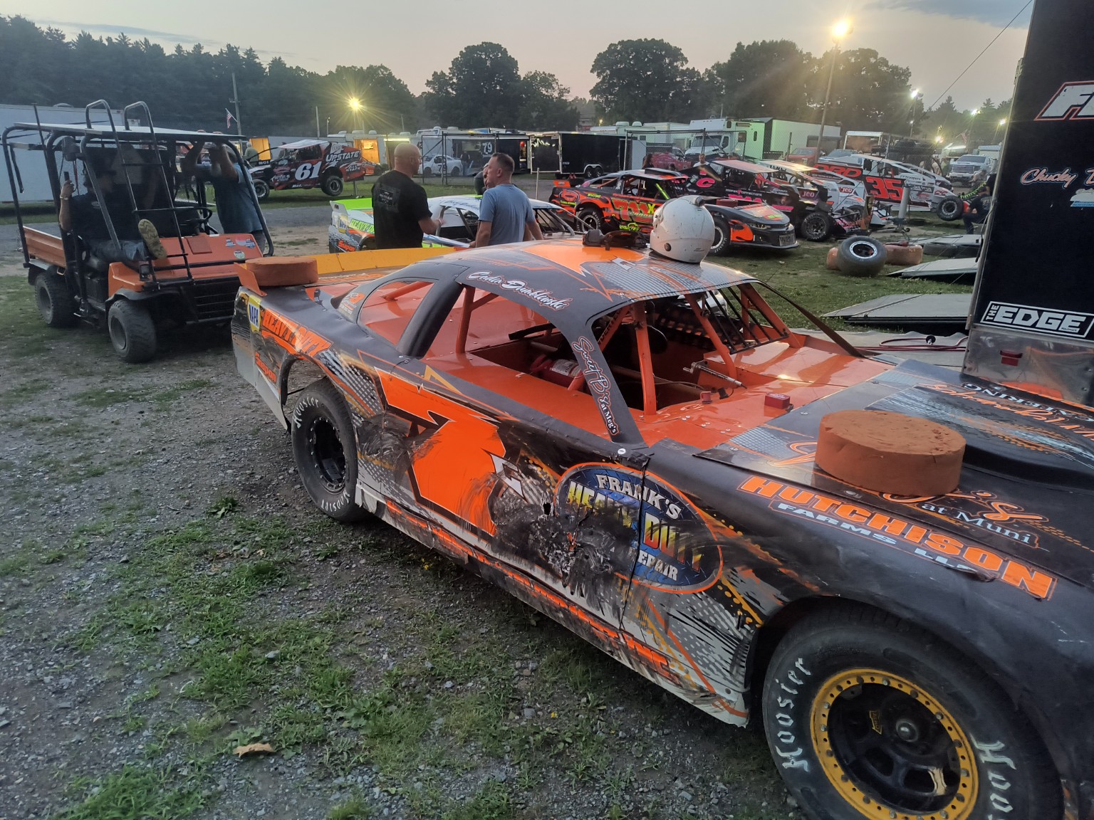 Number 7 race car in the pits